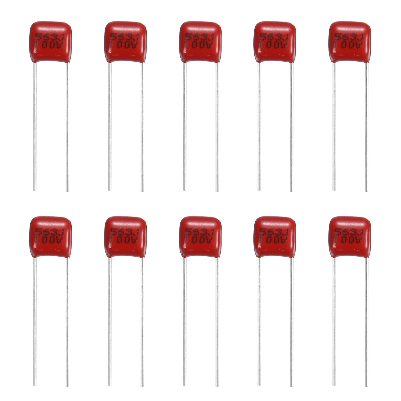 Unique Bargains - 20pcs 0.056uF 100V CBB21/CBB22 Metallized Polypropylene Film Capacitor Kit for Electronics - Red