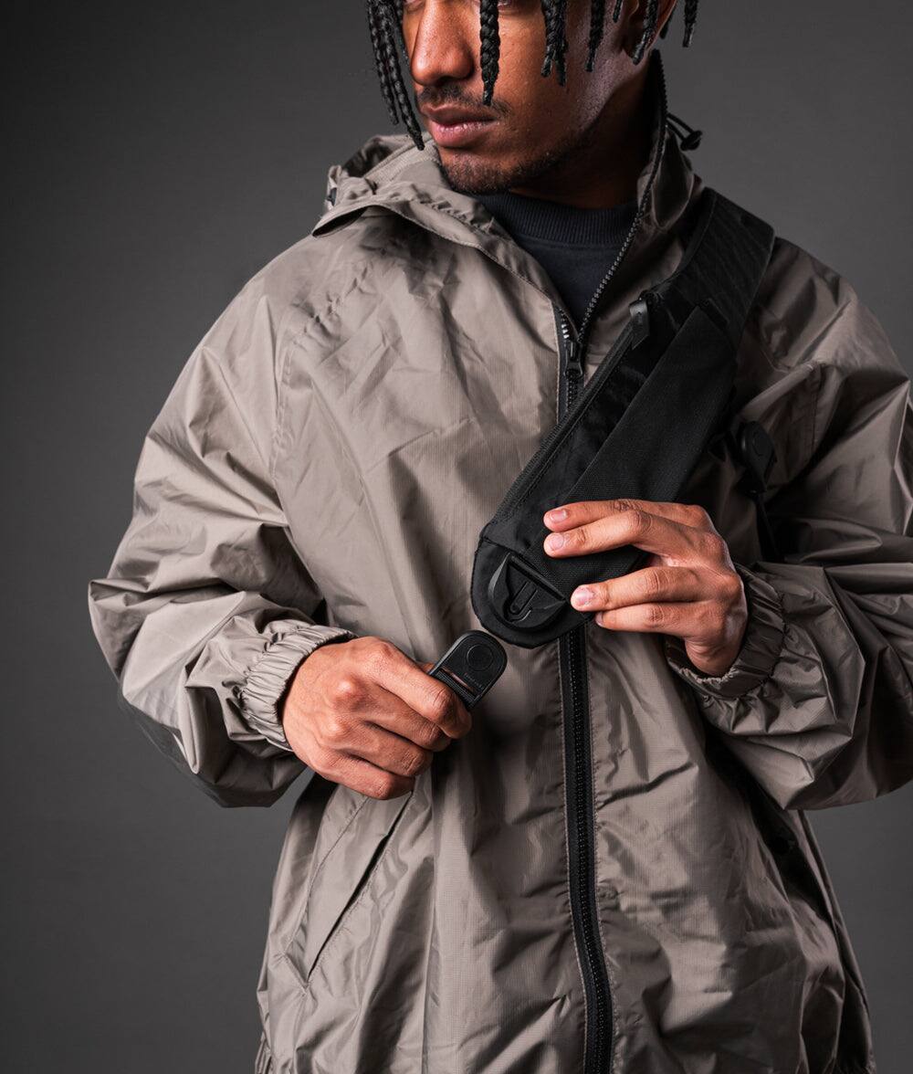 Alt View 2. ALPAKA - Metro Crossbody Left Shoulder Sling Bag Men,Sling Backpack - Fits 11" Tablet - Single Shoulder - Black X-Pac VX42.