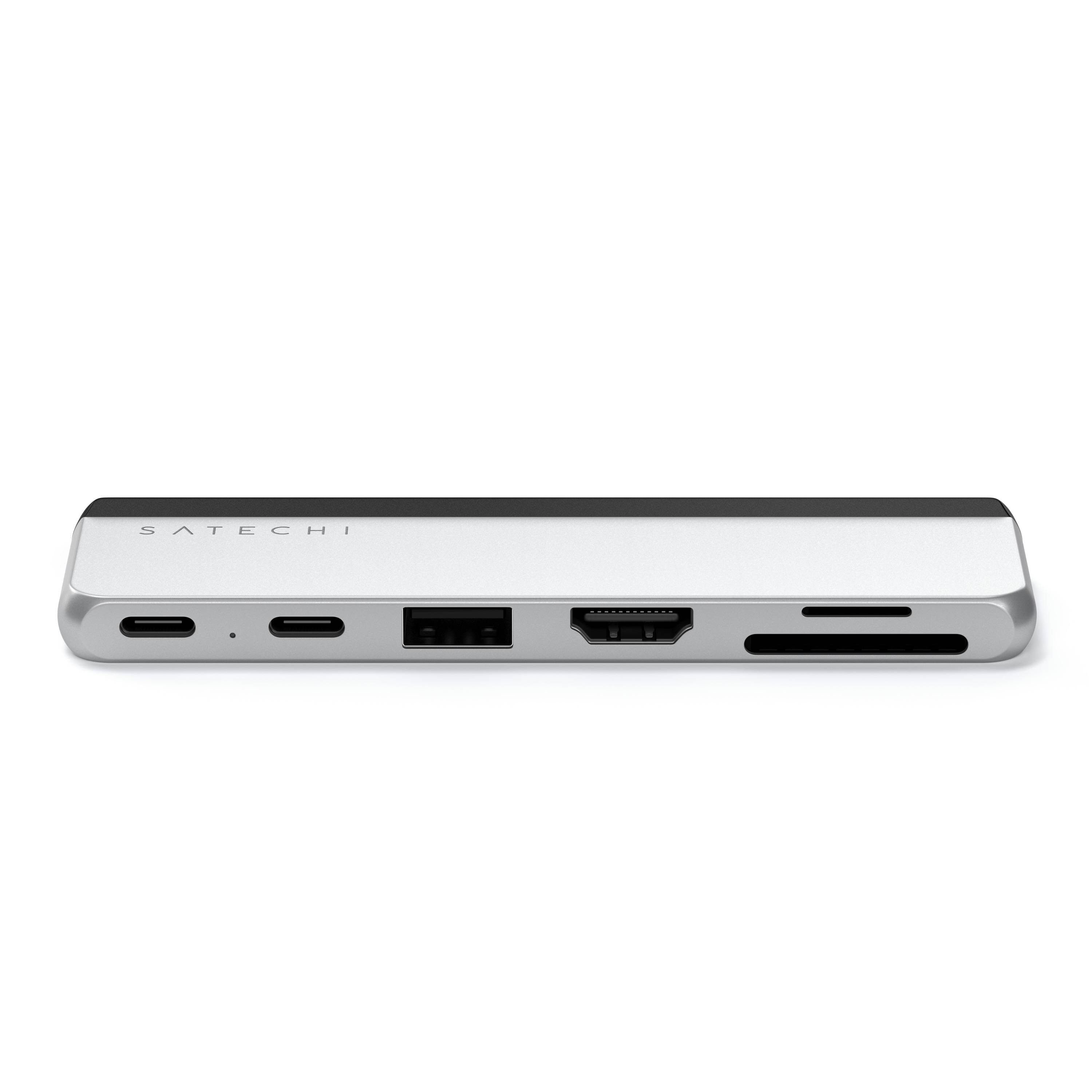 Satechi - Dual USB-C Hub for Surface Pro 11/10/9 - 4K 60Hz HDMI, USB4 Pass-Through, USB-A 3.2, SD/TF Card - Silver price history on PriceWatchPro
