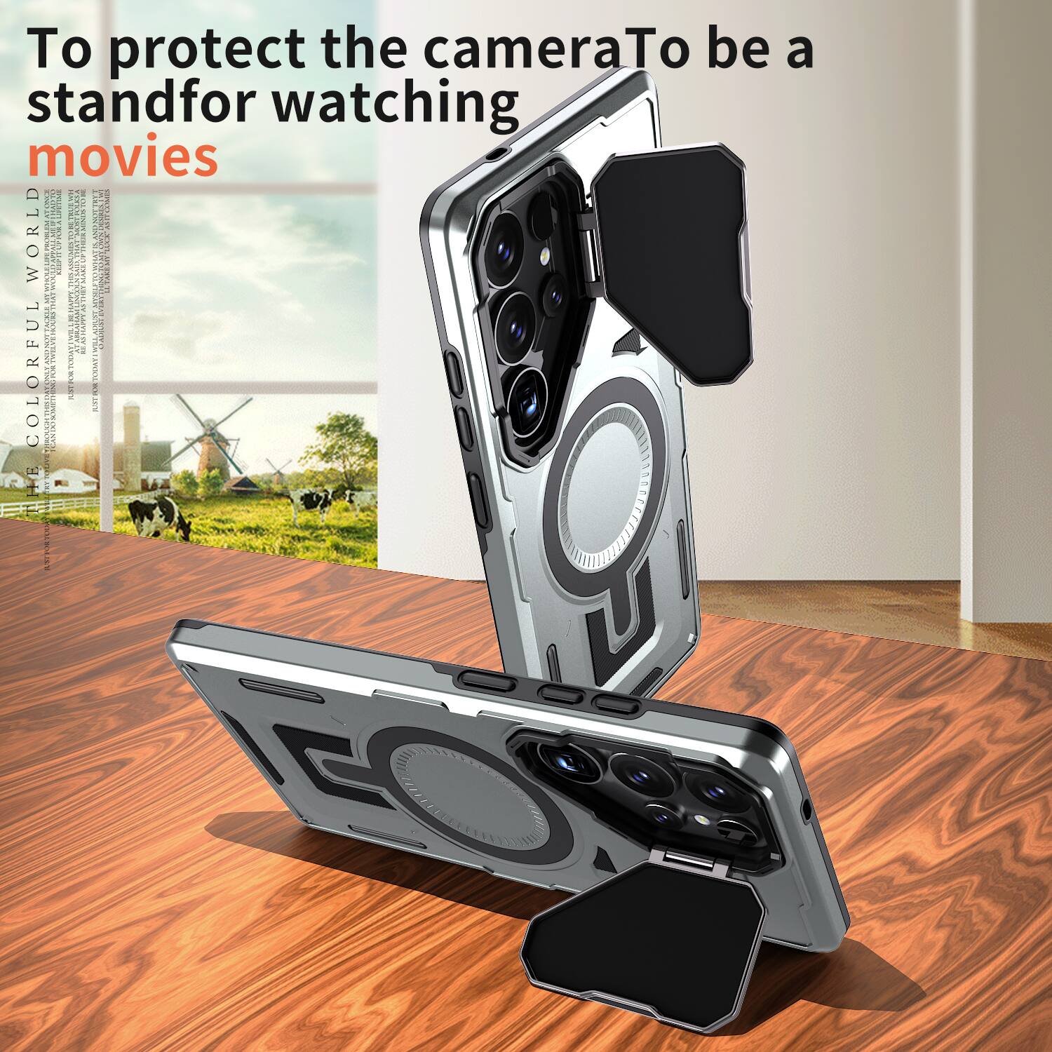 To protect the camera  
To be a stand for watching movies