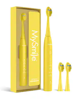 MySmile - DY156 Electric Toothbrush with 3 Brush Heads - 2 Minute Timer - 5 Modes - Yellow