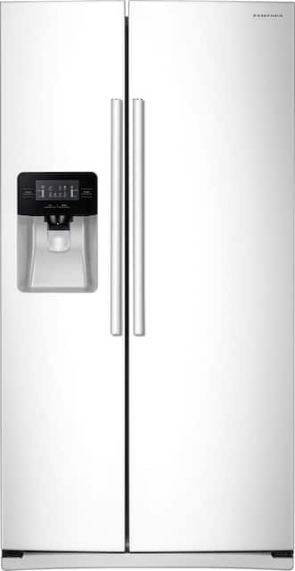 Samsung 24 5 Cu Ft Side By Side Refrigerator With Thru The Door Ice And Water White Rs25j500dww Aa Best Buy