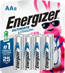 Energizer - Ultimate Lithium AA Batteries (8 Pack), Double A Batteries - Front_Zoom