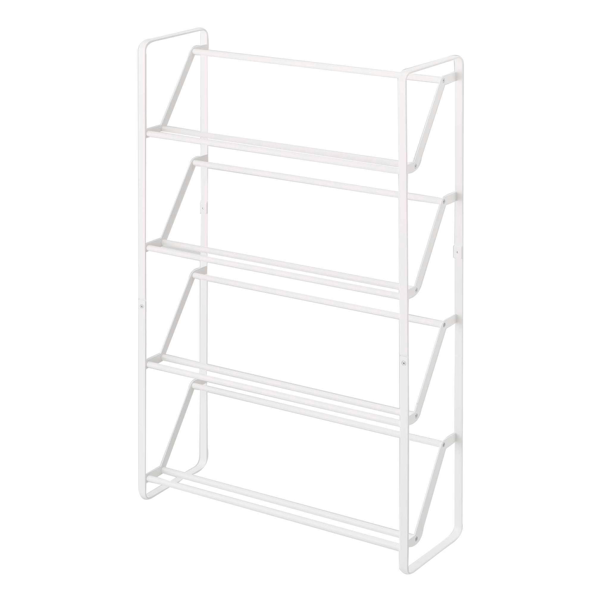 Angle. Yamazaki Home - Slim Shoe Rack (31" H)  - Steel - White.