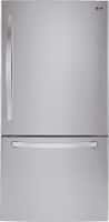LG - 24.1 Cu. Ft. Large Capacity Bottom Freezer Refrigerator with Ice Maker - Stainless steel - Front_Zoom