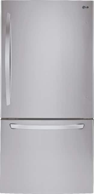 Lg 24 1 Cu Ft Large Capacity Bottom Freezer Refrigerator With Ice Maker Stainless Steel