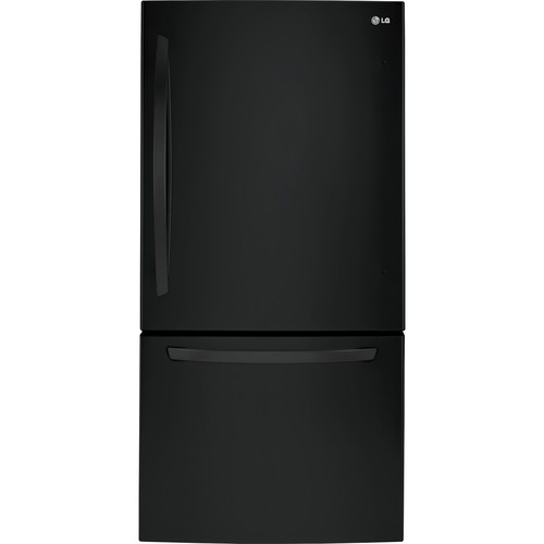  LG - 24.1 Cu. Ft. Bottom-Freezer Refrigerator - Smooth Black
