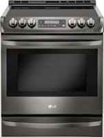LG - 6.3 Cu. Ft. Self-Cleaning Slide-In Electric Range with ProBake Convection - Black stainless steel - Front_Zoom