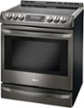 Left Zoom. LG - 6.3 Cu. Ft. Self-Cleaning Slide-In Electric Range with ProBake Convection - Black stainless steel.