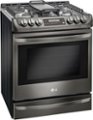 Angle Zoom. LG - 6.3 Cu. Ft. Self-Cleaning Slide-In Gas Range with ProBake Convection - Black stainless steel.