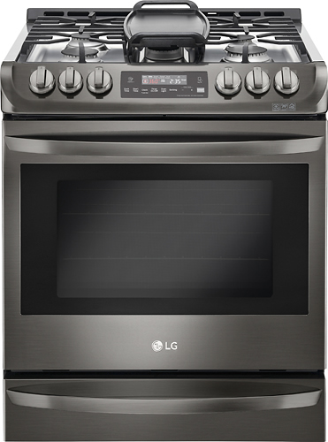 LG - 6.3 Cu. Ft. Self-Cleaning Slide-In Gas Range with ProBake Convection - PrintProof Black Stainless Steel was $2159.99 now $1399.99 (35.0% off)