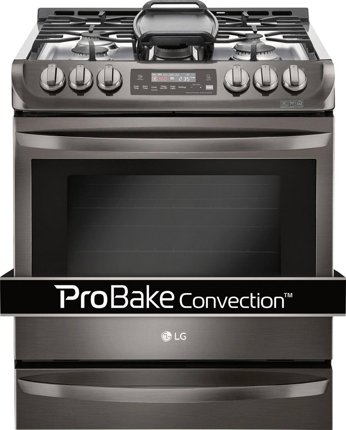 Alt View 11. LG - 6.3 Cu. Ft. Smart Slide-In Gas True Convection Range with EasyClean and UltraHeat Power Burner - Black Stainless Steel.