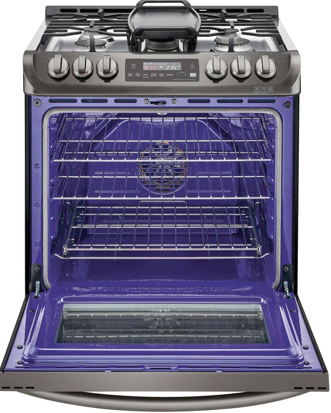 Alt View 12. LG - 6.3 Cu. Ft. Smart Slide-In Gas True Convection Range with EasyClean and UltraHeat Power Burner - Black Stainless Steel.