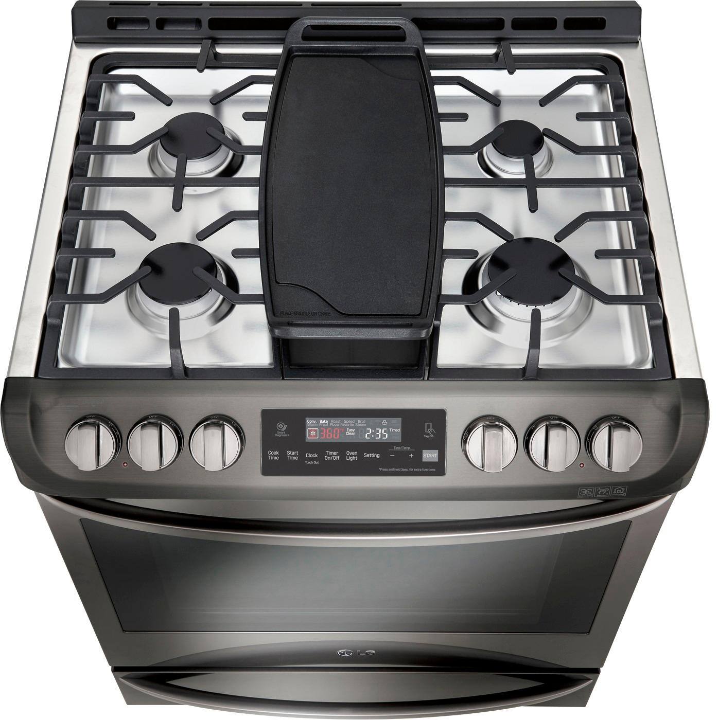 Alt View 13. LG - 6.3 Cu. Ft. Smart Slide-In Gas True Convection Range with EasyClean and UltraHeat Power Burner - Black Stainless Steel.