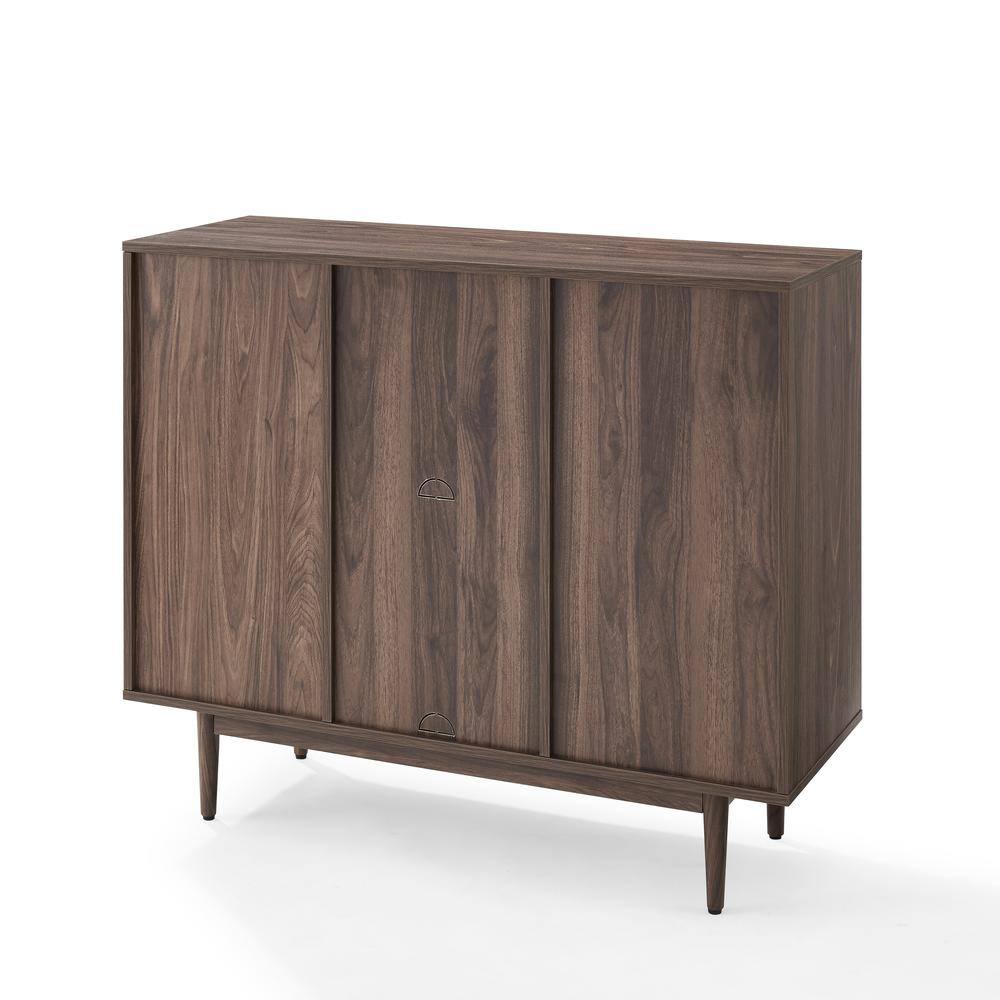 Angle. Crosley Furniture - Liam 6 Cube Record Storage Cube Bookcase - Walnut.