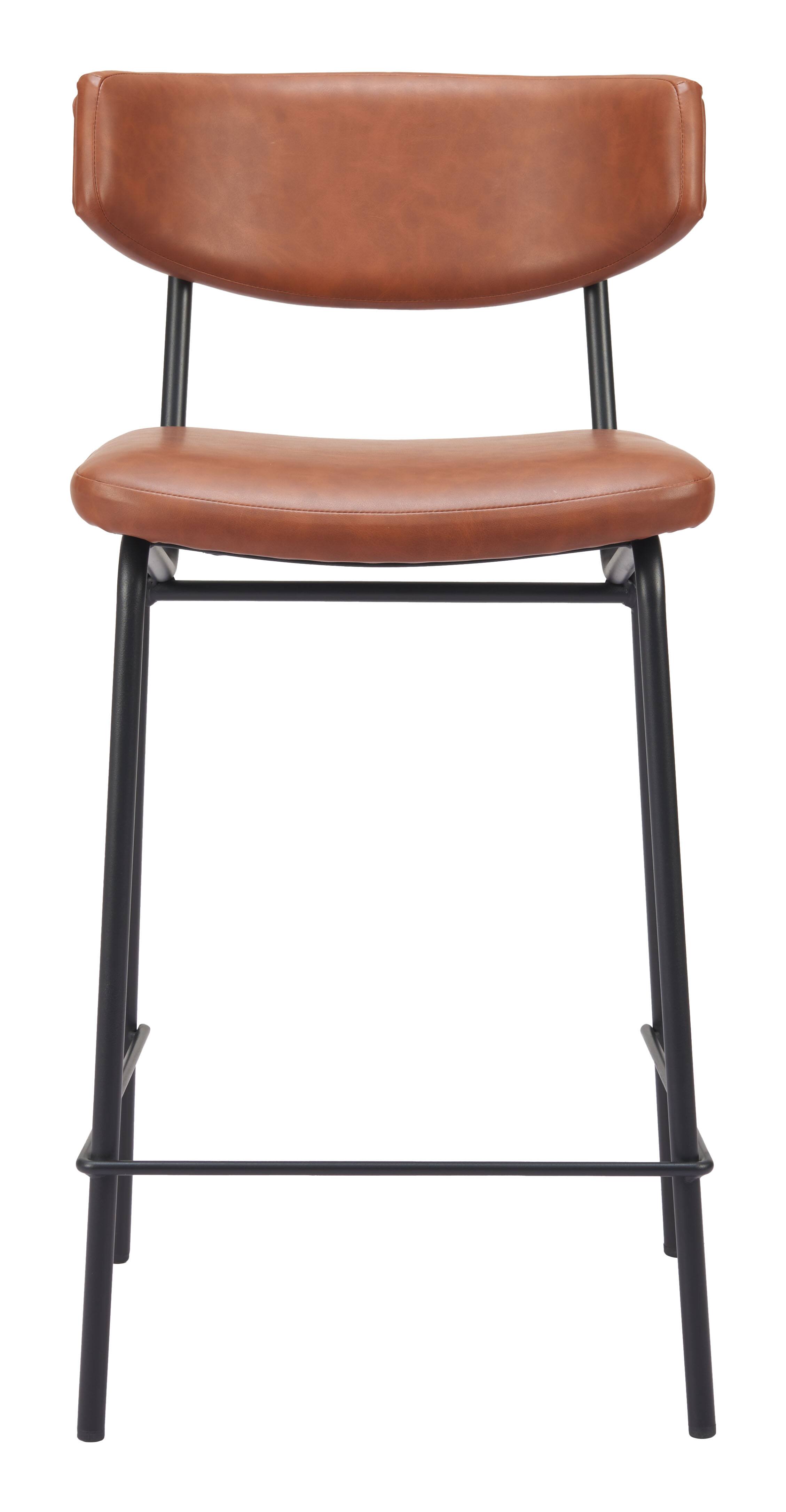 Alt View 1. Hivvago - Charon Counter Stool (Set of 2) Vintage Brown - Vintage Brown.