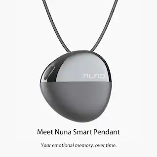 Nuna - Pendant Emotion Tracking Necklace with Mood Visualization, Auto-Journaling and Meditation Support - Black - (2025)