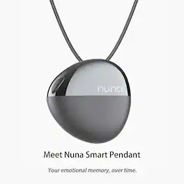 Nuna - Pendant Emotion Tracking Necklace with Mood Visualization, Auto-Journaling and Meditation Support - Black - (2025)