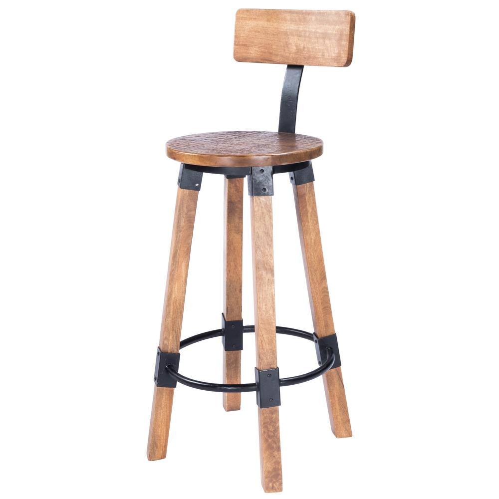 Alt View 5. Butler Specialty - Mountain Lodge Wood & Metal 30" Bar Stool - Natural Wood.