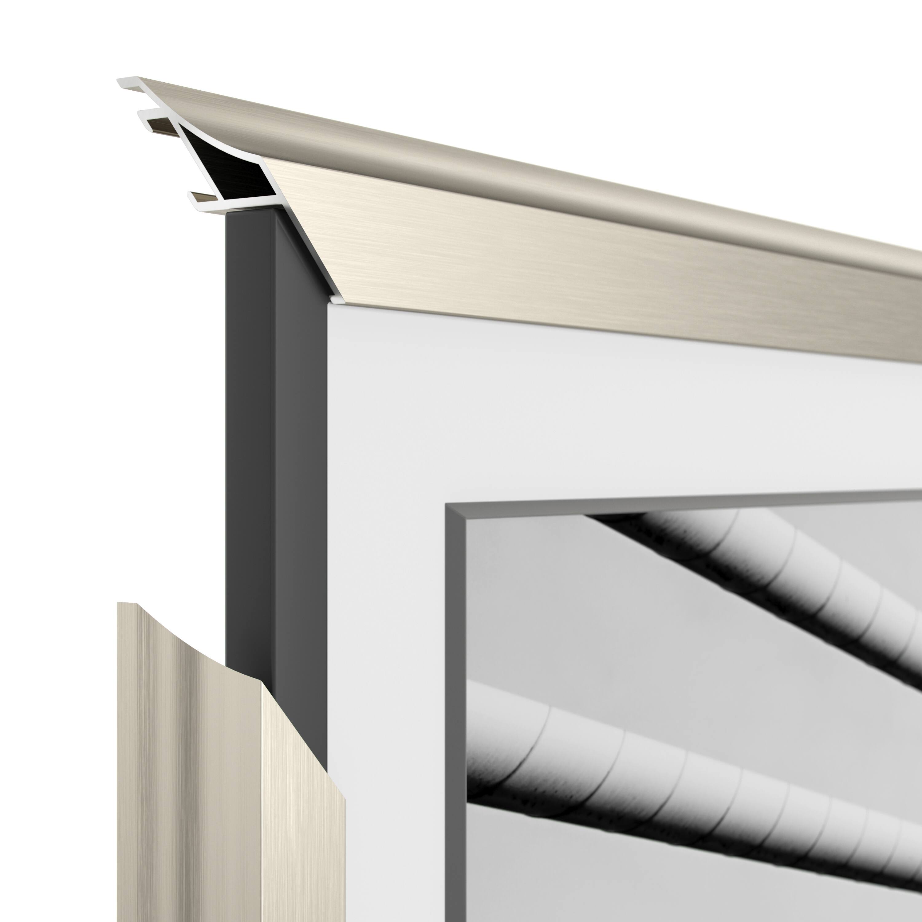 Alt View 16. Deco TV Frames - Alloy Scoop Bezel for Samsung The Frame TV - 55" - German Silver.