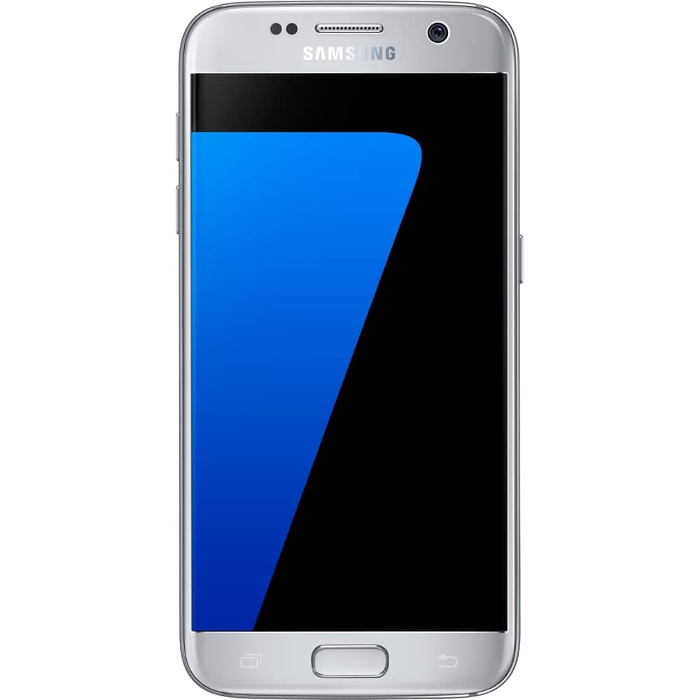 Front. Samsung - Galaxy S7 32GB (Unlocked) - Silver Titanium.