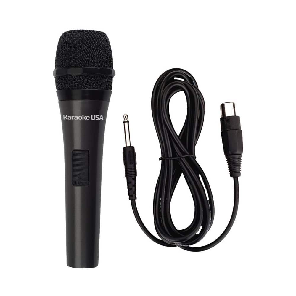 Front. Karaoke USA - Dynamic Microphone - Black.