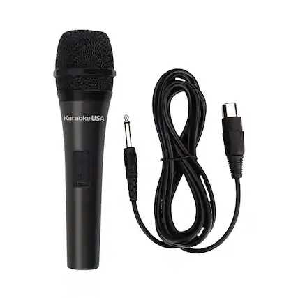 Front. Karaoke USA - Dynamic Microphone - Black.