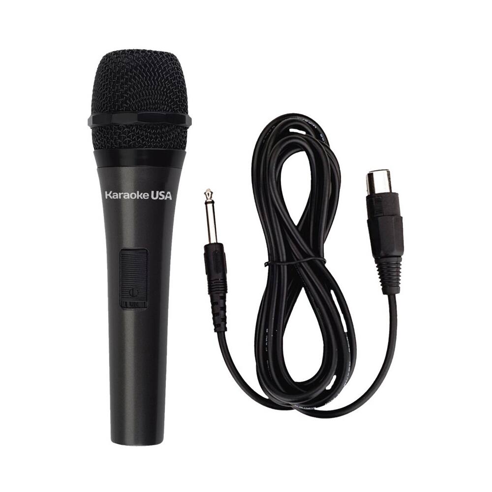 Front. Karaoke USA - Dynamic Microphone - Black.