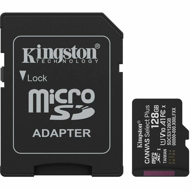 Kingston - Canvas Select Plus 128 GB Class 10/UHS-I (U1) V10 microSDXC - 1 - 150 MB/s Read
