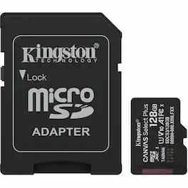 Kingston - Canvas Select Plus 128 GB Class 10/UHS-I (U1) V10 microSDXC - 1 - 150 MB/s Read