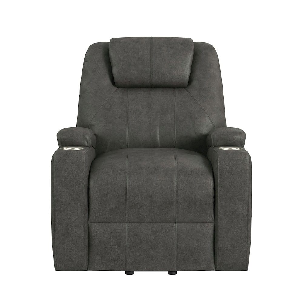 Picket House Furnishings - Boston Lift Chair with Heat Massage in Simba - DK Grey