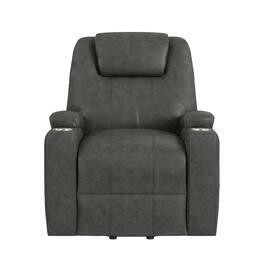 Picket House Furnishings - Boston Lift Chair with Heat Massage in Simba - DK Grey