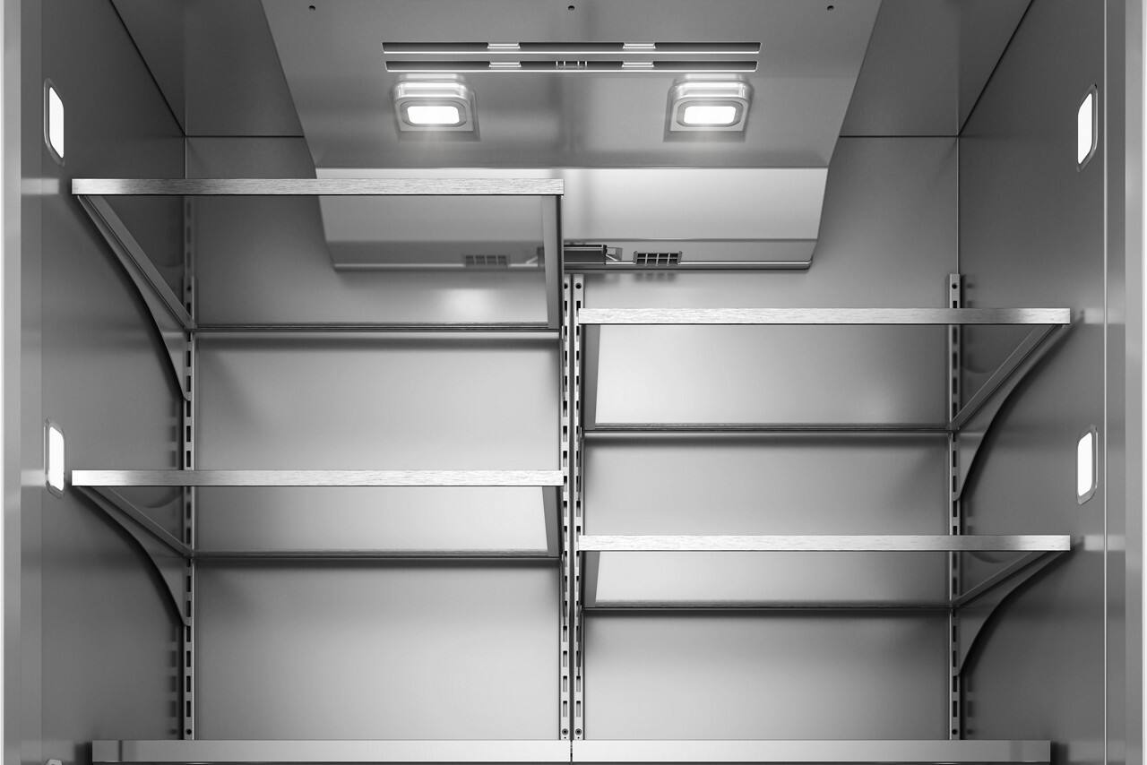 Alt View 3. KitchenAid - 20.8 Cu. Ft. Built-In Bottom Mount Refrigerator with Platinum Interior - Stainless Steel with PrintShield Finish.