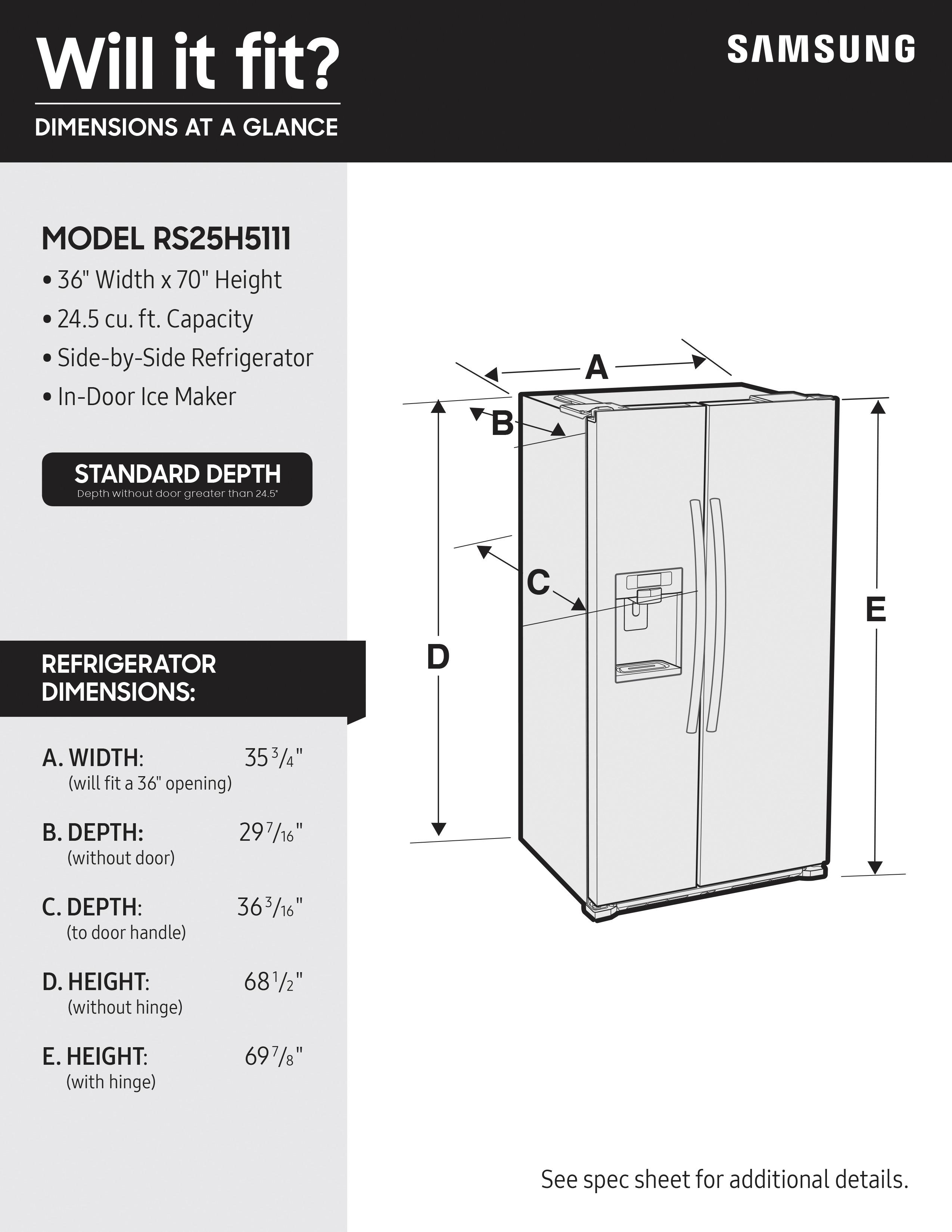 RS25H5111SG by Samsung - 25 cu. ft. Side-by-Side Refrigerator with In-Door  Ice Maker in Black Stainless Steel