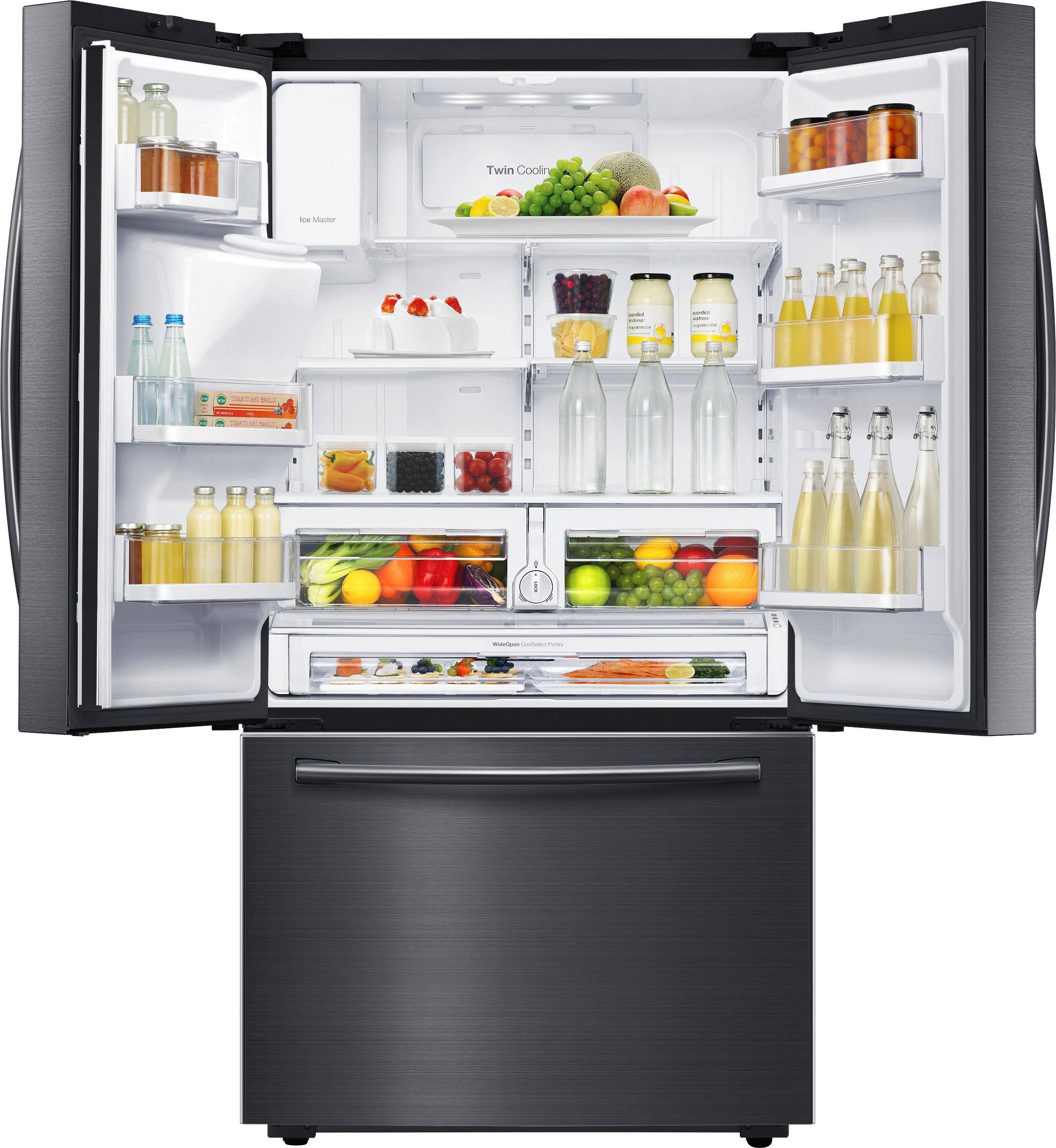 Alt View 1. Samsung - 28 Cu. Ft. French Door Refrigerator - Black stainless steel.