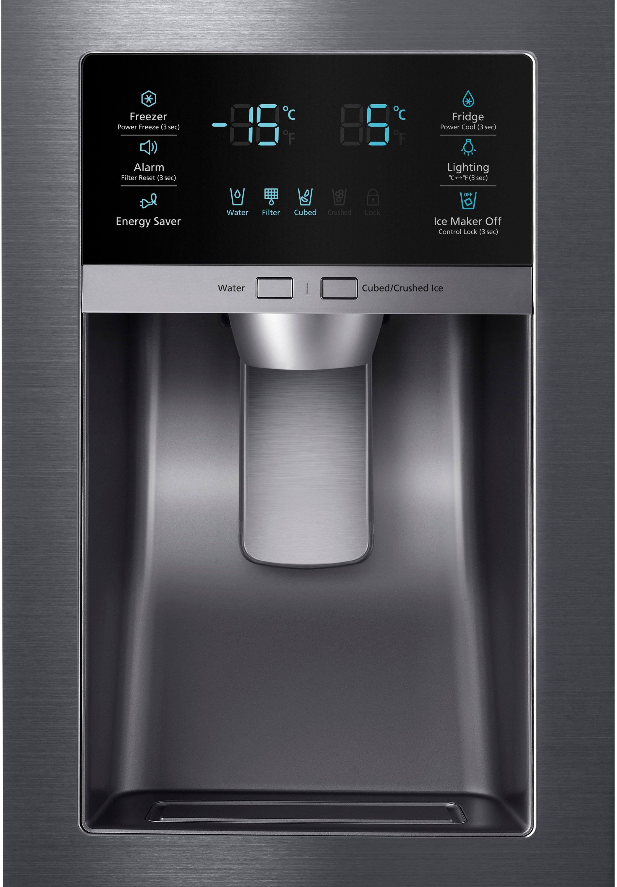 Alt View 4. Samsung - 28 Cu. Ft. French Door Refrigerator - Black stainless steel.