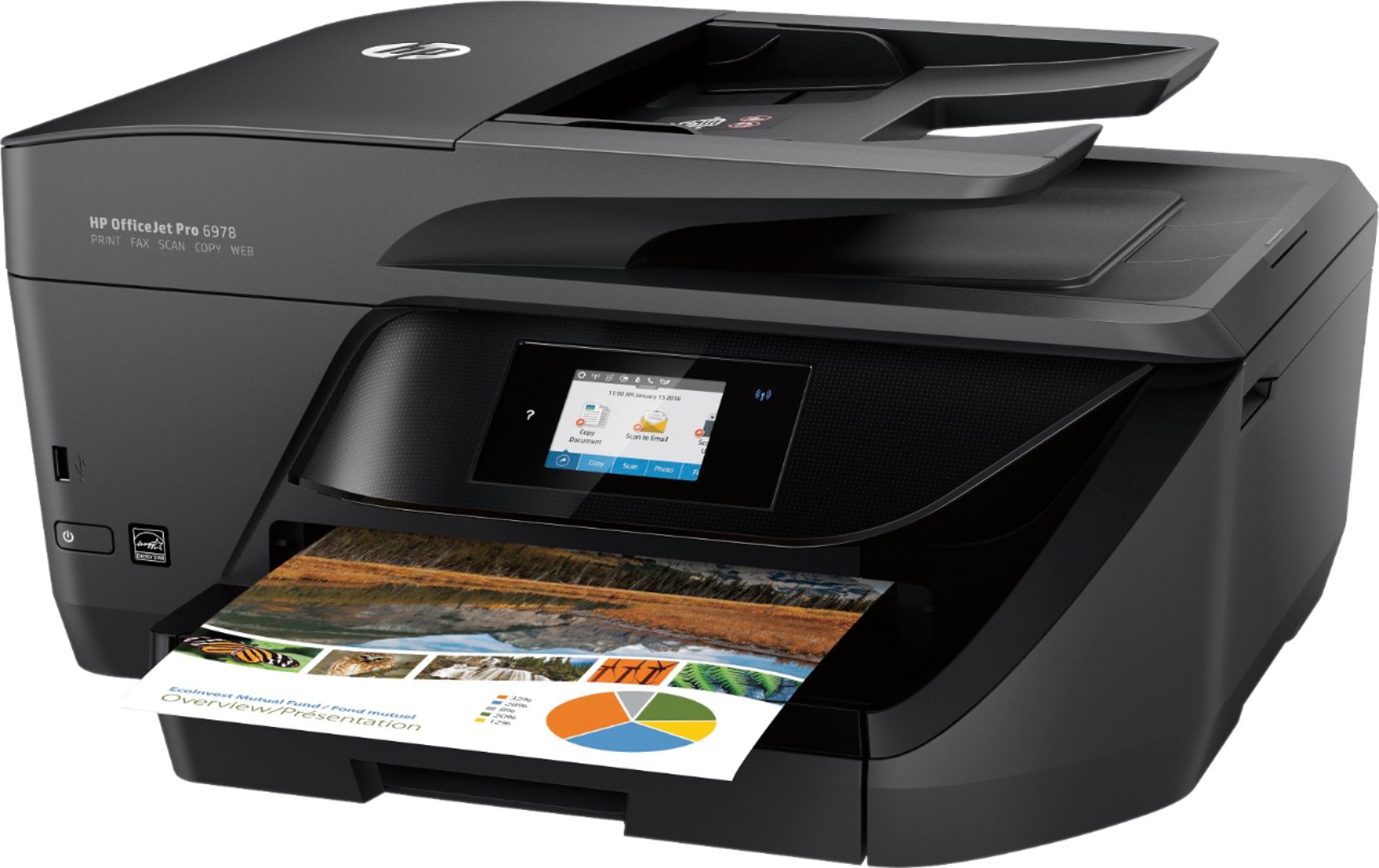Left View: HP - OfficeJet Pro 6978 Wireless All-In-One Instant Ink Ready Printer - Black