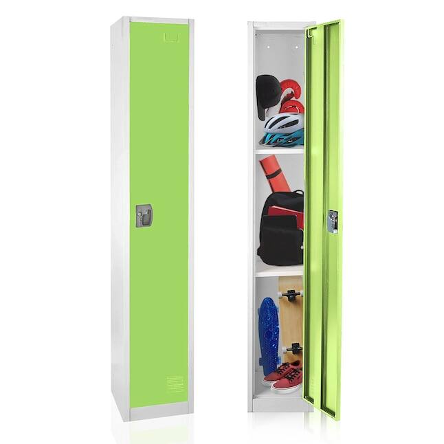 Alt View 4. AdirOffice - 629-Series 72" H 1-Tier Steel Key Lock 2-Shelf Locker with Key Lock - Green.