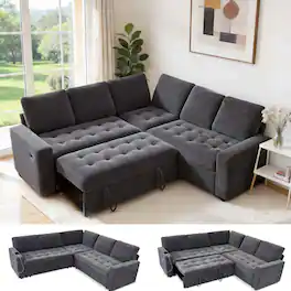 Dyonery - 5 Seat Modular Sectional Sofa with USB Ports/Adjustable Backrest/Storage Seats, Tool-Free Assembly,Dark Gray - Gray