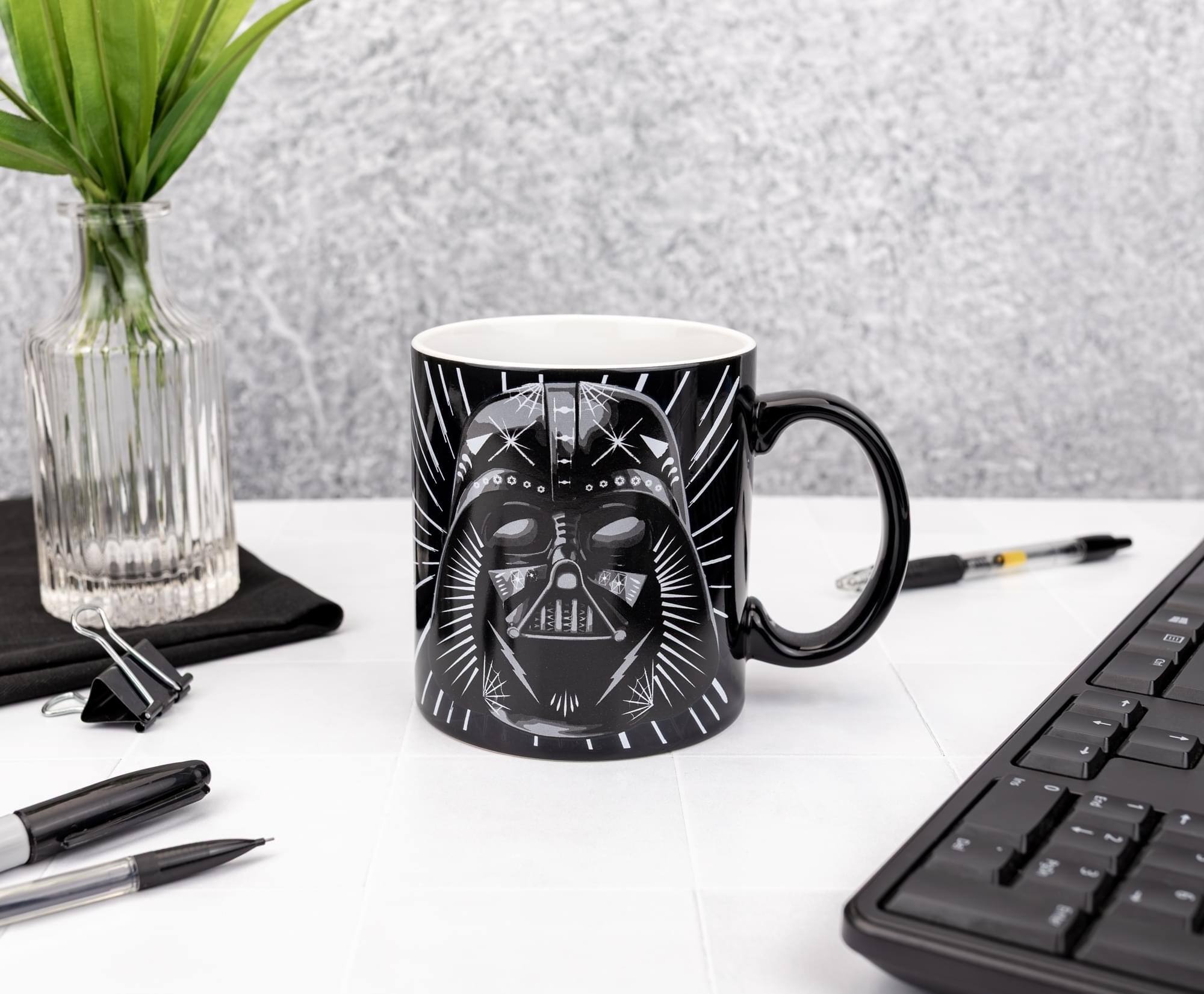 Alt View 10. Silver Buffalo - Star Wars Darth Vader and Stormtrooper Decorative Masks 20-Ounce Ceramic Mug - Black.