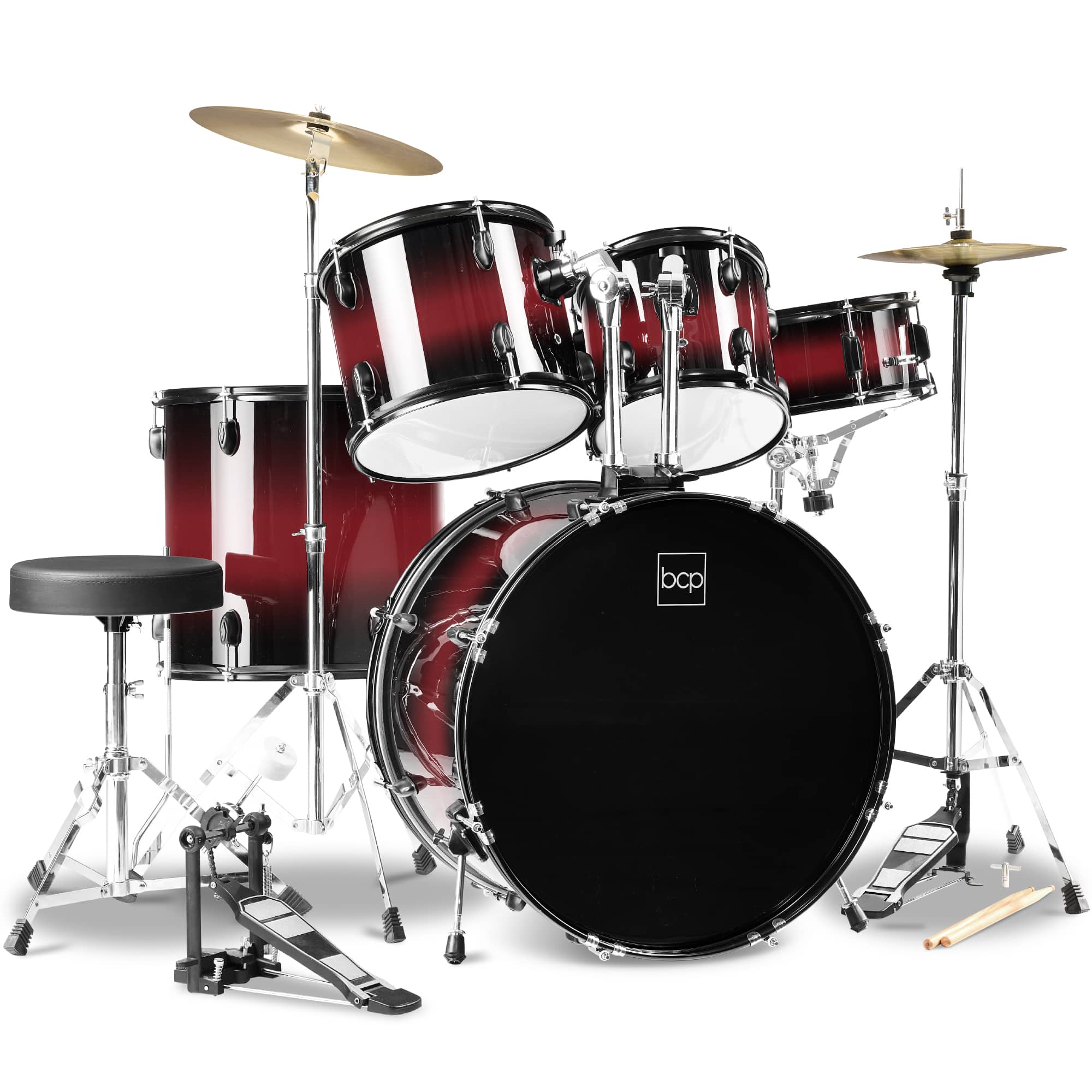 DRTBASSセット Best Choice Products 5 Piece Beginner Drum Set w/ Snare, Bass