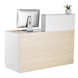 VEVOR - Reception Desk, 55 Inch Rectangular Front Counter Table, Office Reception Counter - Wood