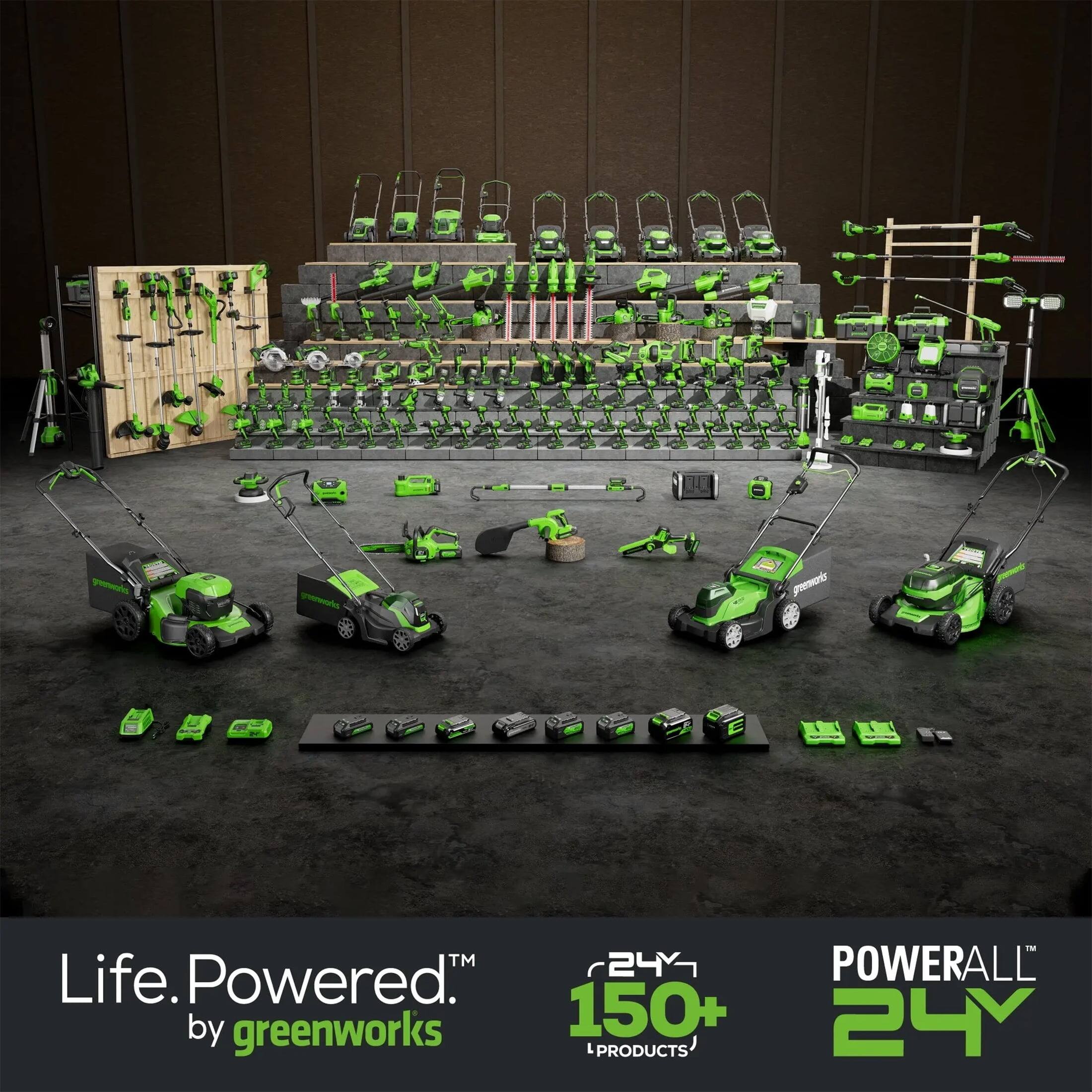 Life. Powered.  
by greenworks  

24V  
150+  
Products  

POWERALL  
24V