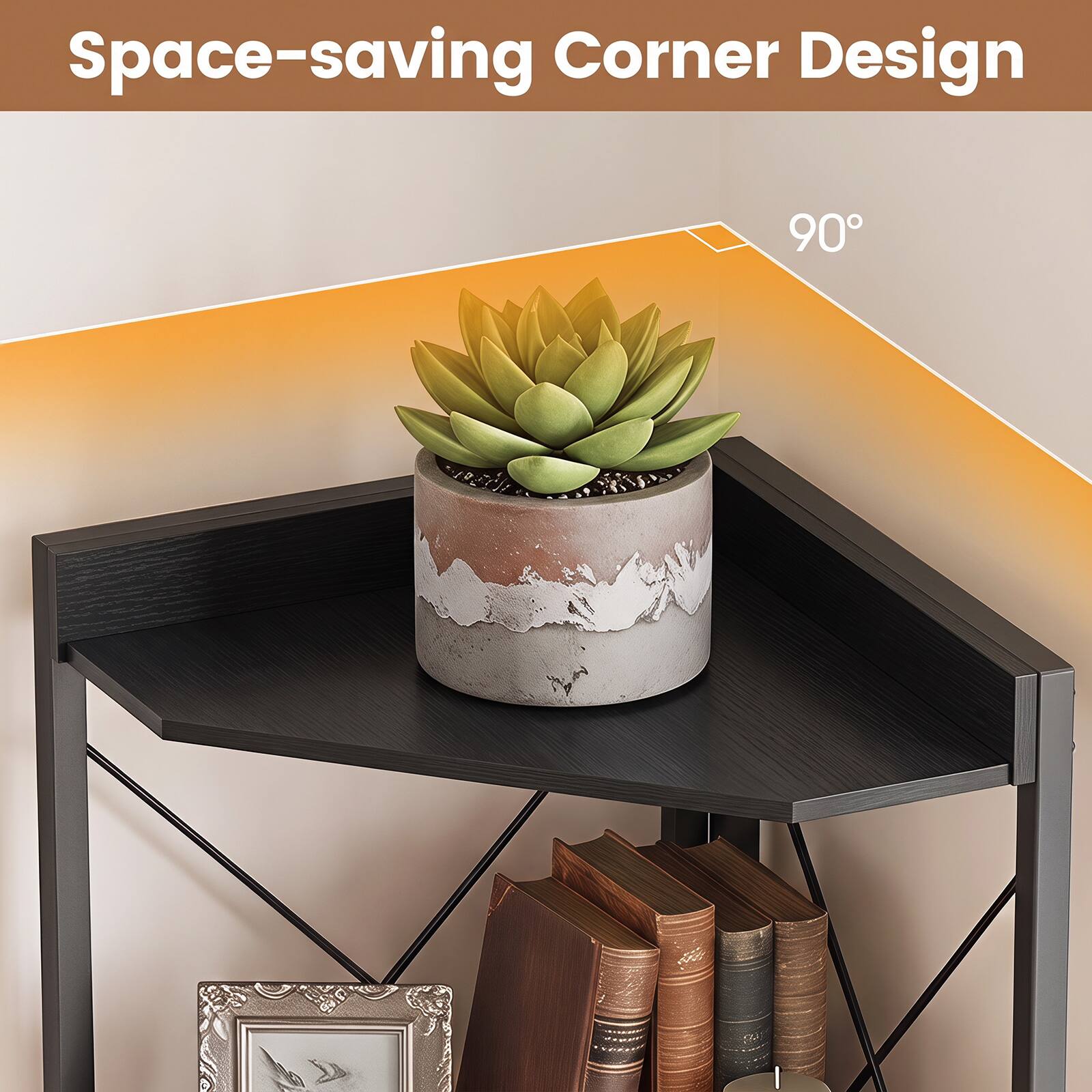 Space-saving Corner Design  
90°