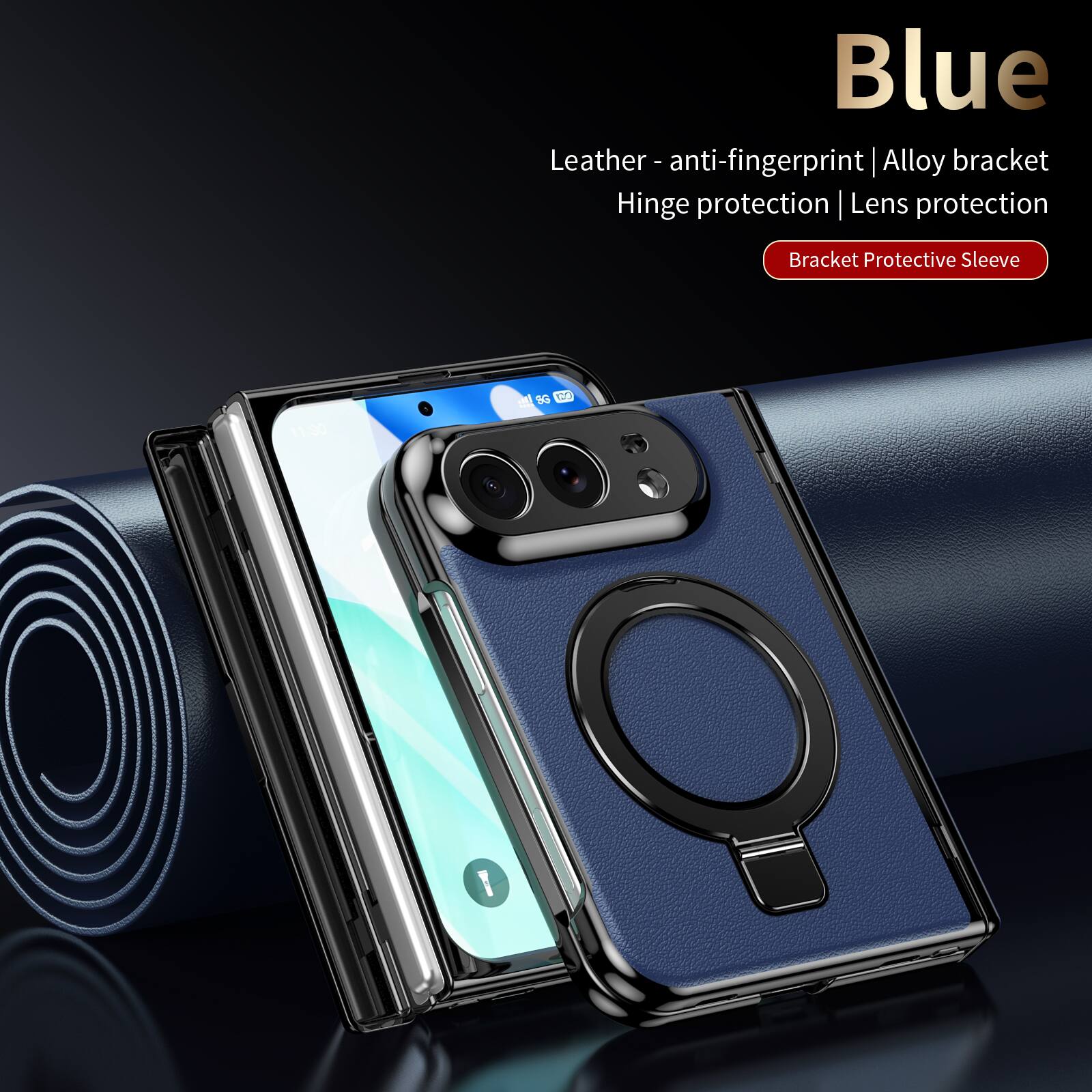 Blue Leather - anti-fingerprint | Alloy bracket Hinge protection | Lens protection

Bracket Protective Sleeve