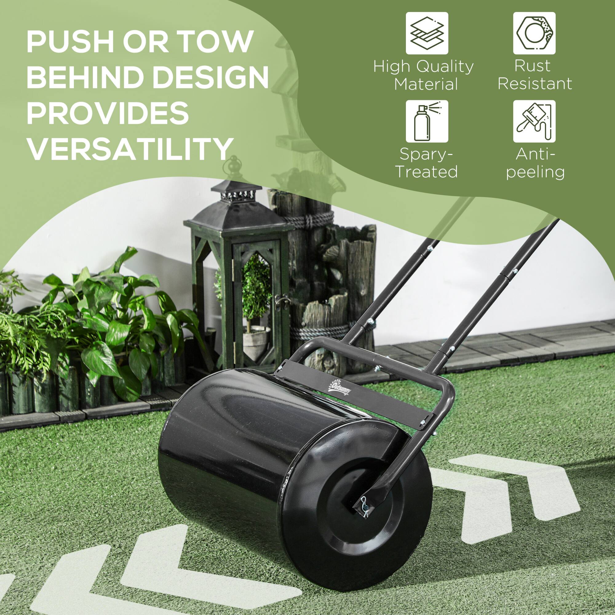 PUSH OR TOW BEHIND DESIGN PROVIDES VERSATILITY

- High Quality Material
- Rust Resistant
- Spray-Treated
- Anti-peeling