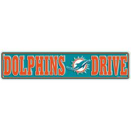 Fan Creations - Miami Dolphins 4" x 18" Team Boulevard Metal Sign - Multicolor