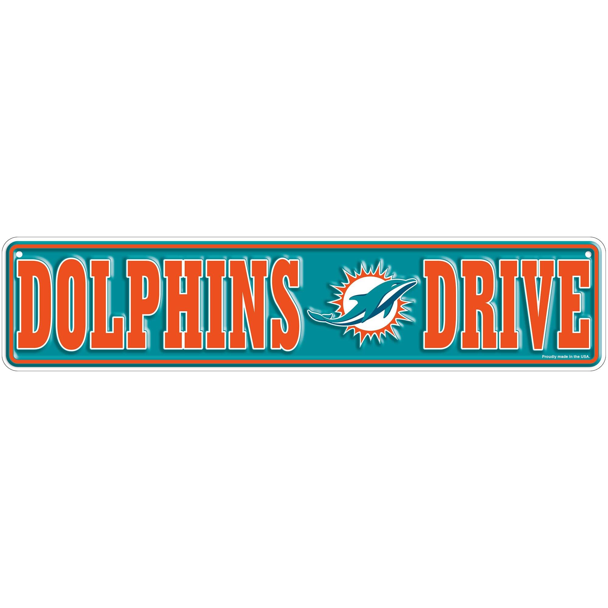 Miami Dolphins 4" x 18" Team Boulevard Metal Sign