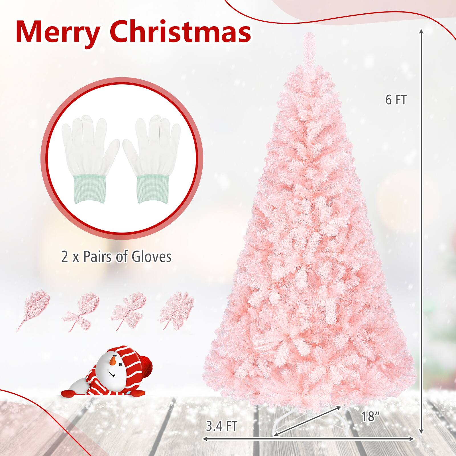 Merry Christmas

6 FT

2 x Pairs of Gloves

3.4 FT

18"