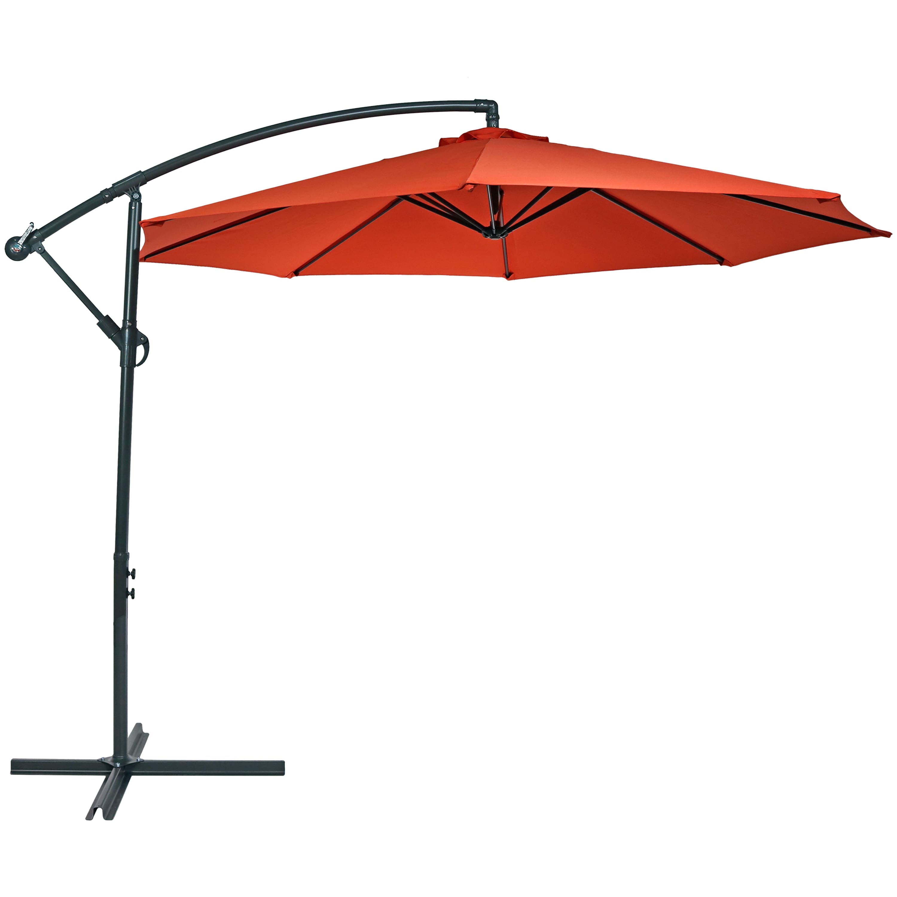 Sunnydaze - 10 ft Cantilever Offset Steel Patio Umbrella with Crank - Burnt Orange